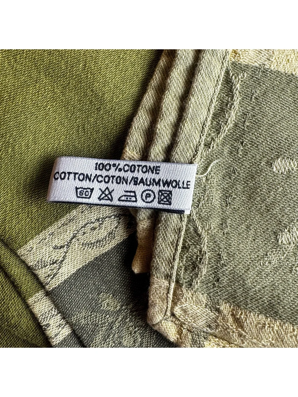Vintage Tessitura Pardi Set of 4 Olive Green Cotton Napkins 20 Inch Table Linens